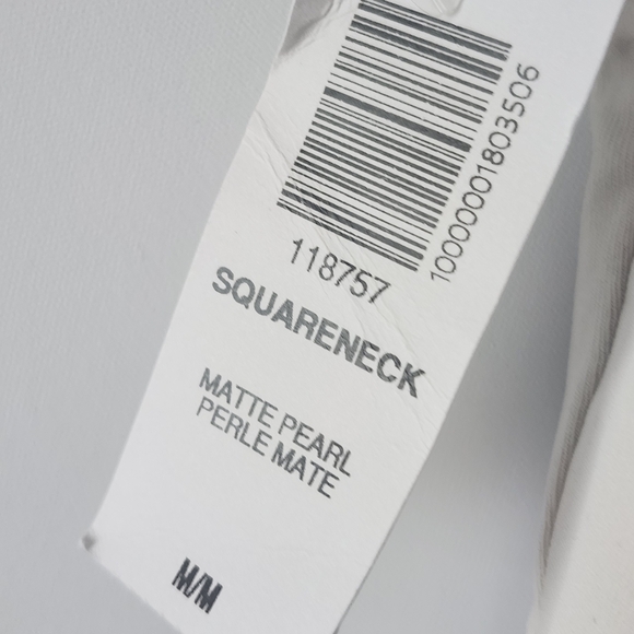 NWT Aritzia Contour Matte Pearl Square Neck Short Sleeve Bodysuit White Size M - Picture 12 of 16